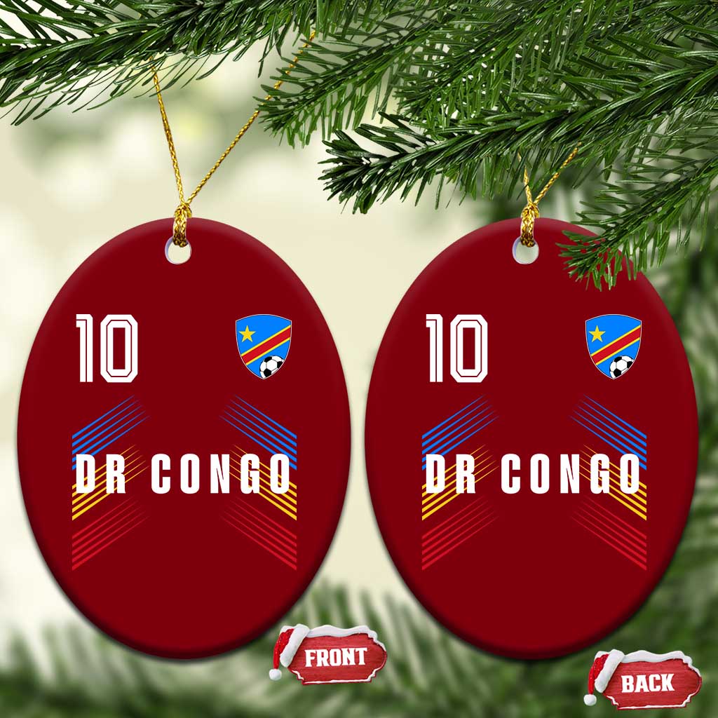 DR Congo Soccer Sports Graphic Number 10 Jersey Style Ceramic Ornament Proud Congolese Football Fans Game Day Pride