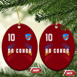 DR Congo Soccer Sports Graphic Number 10 Jersey Style Ceramic Ornament Proud Congolese Football Fans Game Day Pride