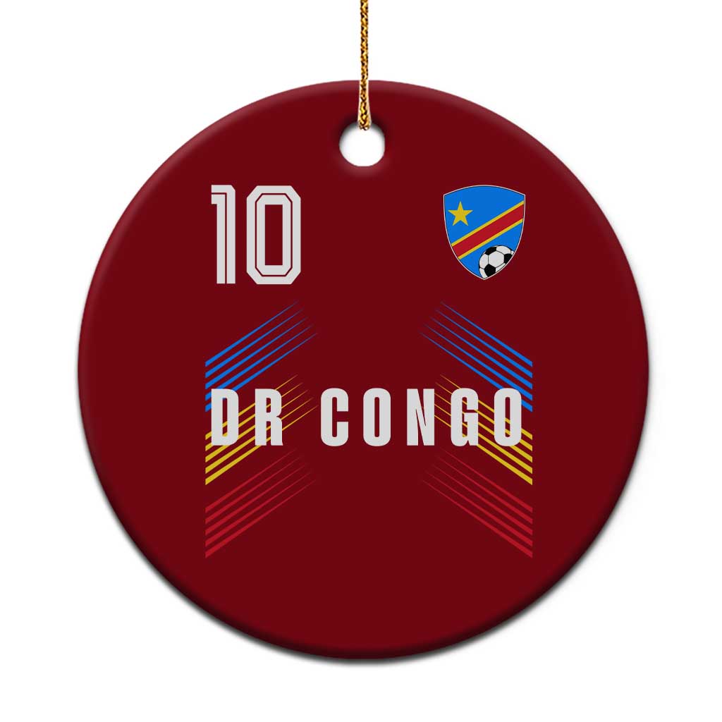 DR Congo Soccer Sports Graphic Number 10 Jersey Style Ceramic Ornament Proud Congolese Football Fans Game Day Pride TS02 1pc Red Print Your Wear