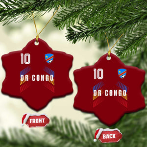 DR Congo Soccer Sports Graphic Number 10 Jersey Style Ceramic Ornament Proud Congolese Football Fans Game Day Pride