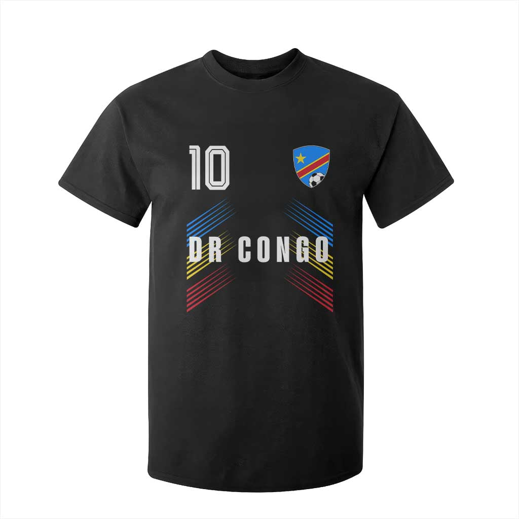 DR Congo Soccer Sports Graphic Number 10 Jersey Style T Shirt For Kid Proud Congolese Football Fans Game Day Pride TS02 Black Print Your Wear