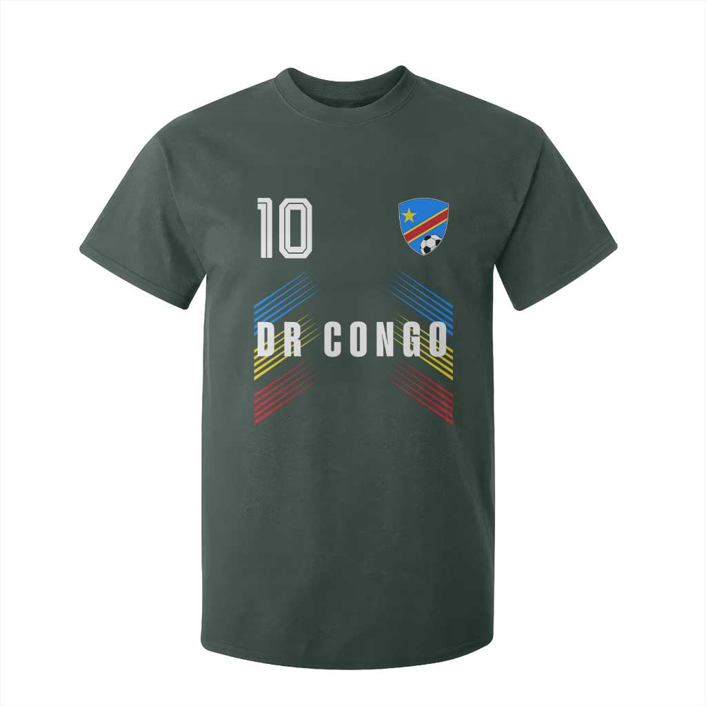 DR Congo Soccer Sports Graphic Number 10 Jersey Style T Shirt For Kid Proud Congolese Football Fans Game Day Pride