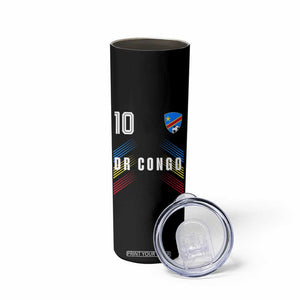DR Congo Soccer Sports Graphic Number 10 Jersey Style Skinny Tumbler Proud Congolese Football Fans Game Day Pride