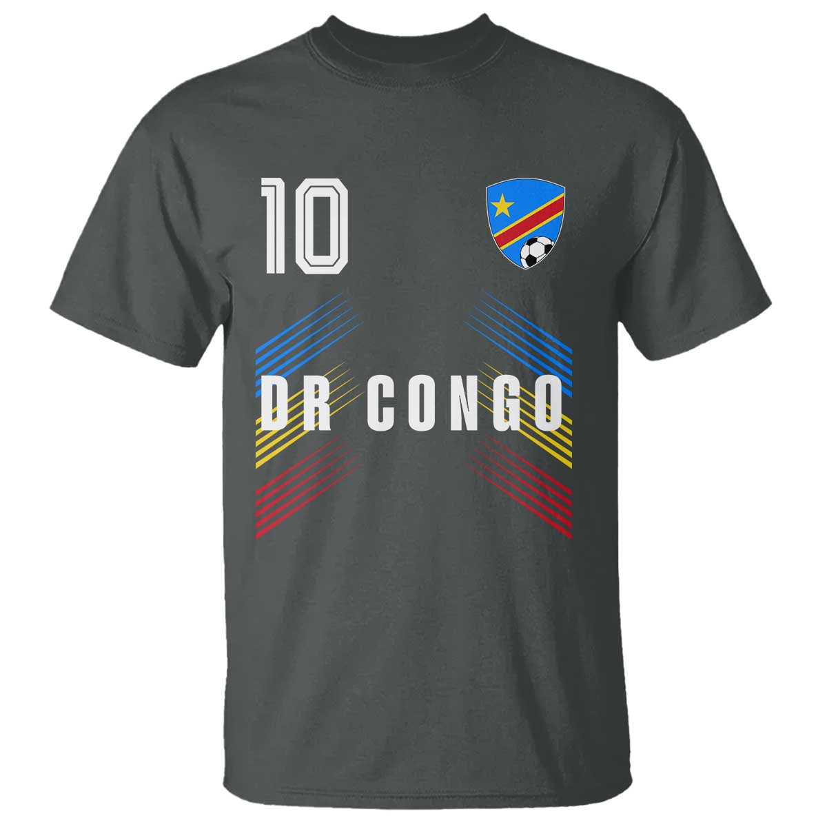 DR Congo Soccer Sports Graphic Number 10 Jersey Style T Shirt Proud Congolese Football Fans Game Day Pride