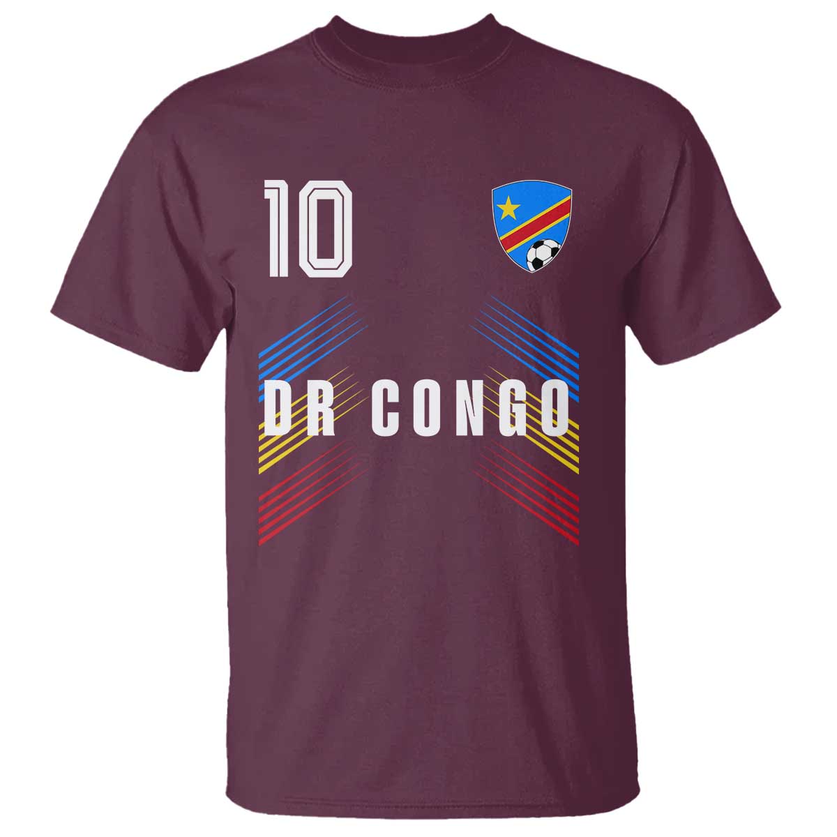 DR Congo Soccer Sports Graphic Number 10 Jersey Style T Shirt Proud Congolese Football Fans Game Day Pride
