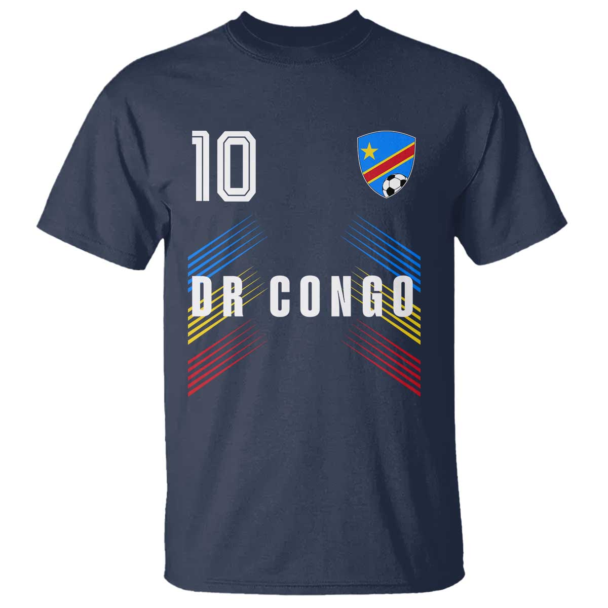 DR Congo Soccer Sports Graphic Number 10 Jersey Style T Shirt Proud Congolese Football Fans Game Day Pride