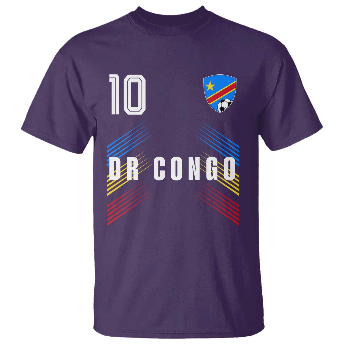 DR Congo Soccer Sports Graphic Number 10 Jersey Style T Shirt Proud Congolese Football Fans Game Day Pride