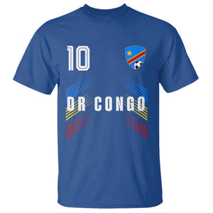 DR Congo Soccer Sports Graphic Number 10 Jersey Style T Shirt Proud Congolese Football Fans Game Day Pride