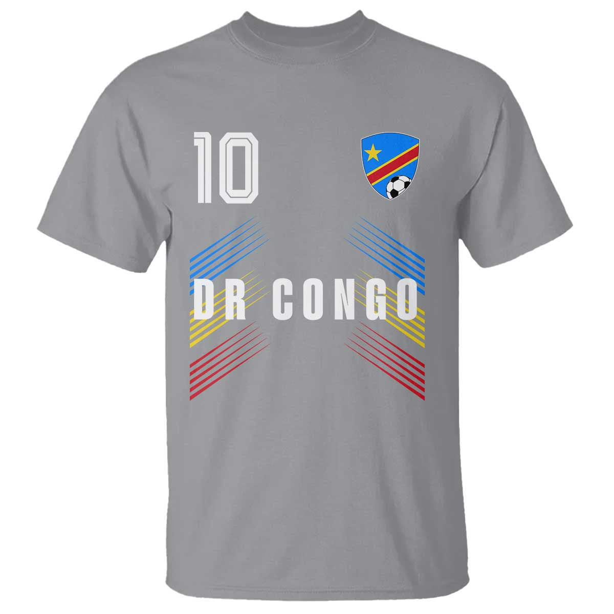 DR Congo Soccer Sports Graphic Number 10 Jersey Style T Shirt Proud Congolese Football Fans Game Day Pride