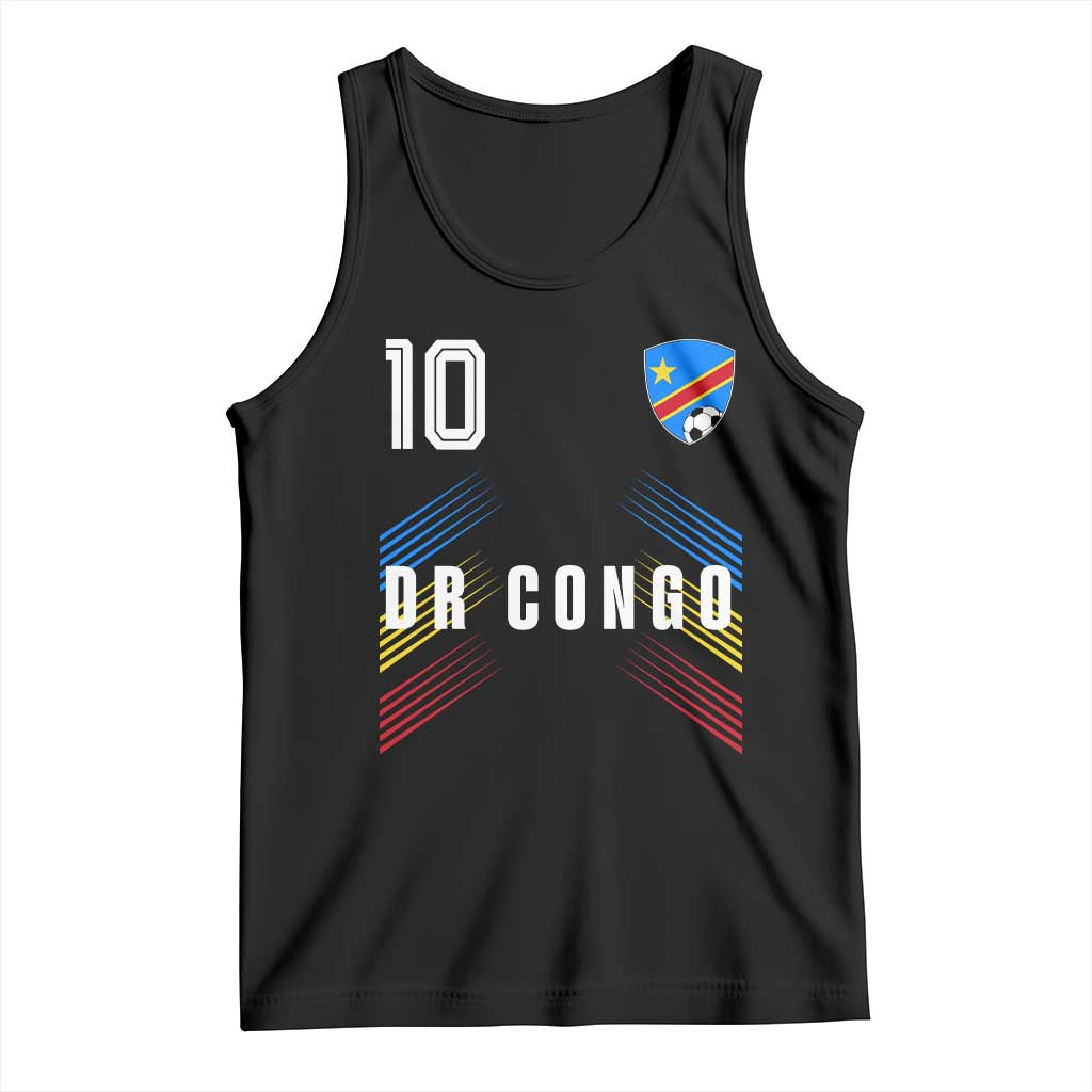 DR Congo Soccer Sports Graphic Number 10 Jersey Style Tank Top Proud Congolese Football Fans Game Day Pride