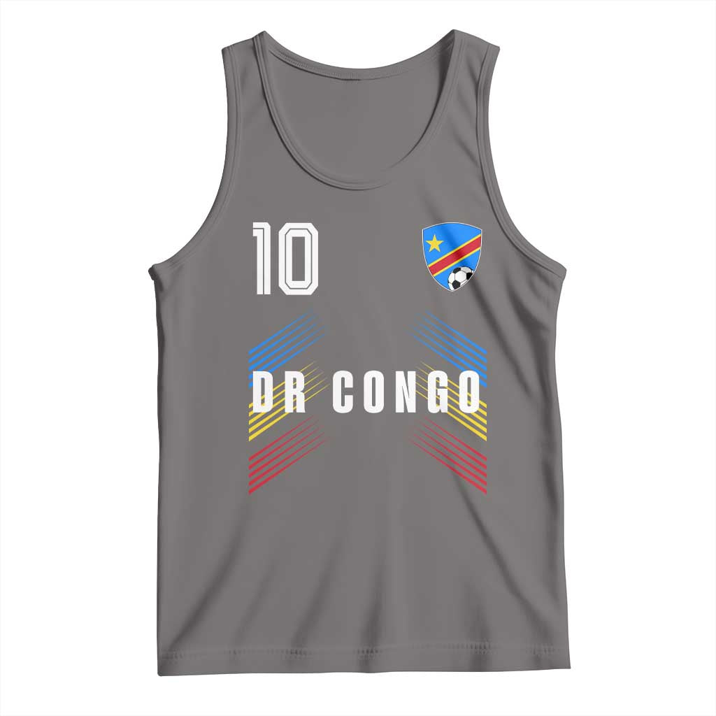 DR Congo Soccer Sports Graphic Number 10 Jersey Style Tank Top Proud Congolese Football Fans Game Day Pride