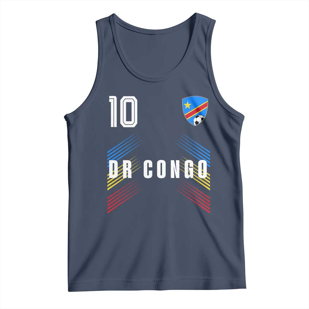 DR Congo Soccer Sports Graphic Number 10 Jersey Style Tank Top Proud Congolese Football Fans Game Day Pride