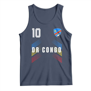 DR Congo Soccer Sports Graphic Number 10 Jersey Style Tank Top Proud Congolese Football Fans Game Day Pride