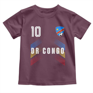 DR Congo Soccer Sports Graphic Number 10 Jersey Style Toddler T Shirt Proud Congolese Football Fans Game Day Pride