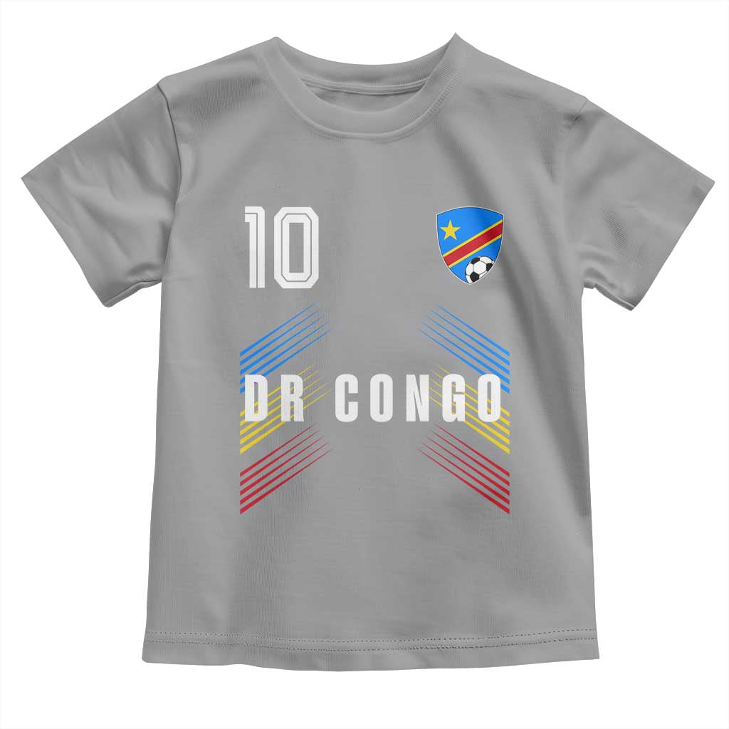 DR Congo Soccer Sports Graphic Number 10 Jersey Style Toddler T Shirt Proud Congolese Football Fans Game Day Pride