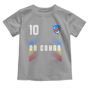 DR Congo Soccer Sports Graphic Number 10 Jersey Style Toddler T Shirt Proud Congolese Football Fans Game Day Pride