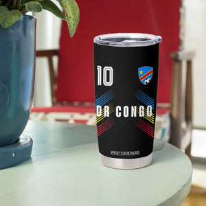 DR Congo Soccer Sports Graphic Number 10 Jersey Style Tumbler Cup Proud Congolese Football Fans Game Day Pride