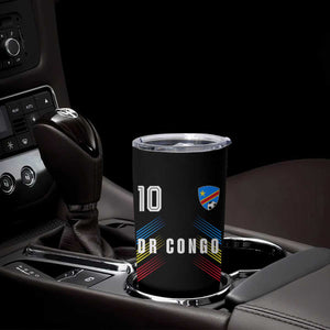 DR Congo Soccer Sports Graphic Number 10 Jersey Style Tumbler Cup Proud Congolese Football Fans Game Day Pride