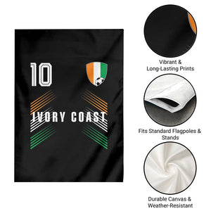 Ivory Coast Soccer Sports Graphic Number 10 Jersey Style Garden Flag Proud Ivorian Cote d'Ivoire Football Fans Game Day Pride