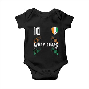 Ivory Coast Soccer Sports Graphic Number 10 Jersey Style Baby Onesie Proud Ivorian Cote d'Ivoire Football Fans Game Day Pride