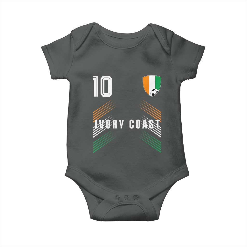 Ivory Coast Soccer Sports Graphic Number 10 Jersey Style Baby Onesie Proud Ivorian Cote d'Ivoire Football Fans Game Day Pride