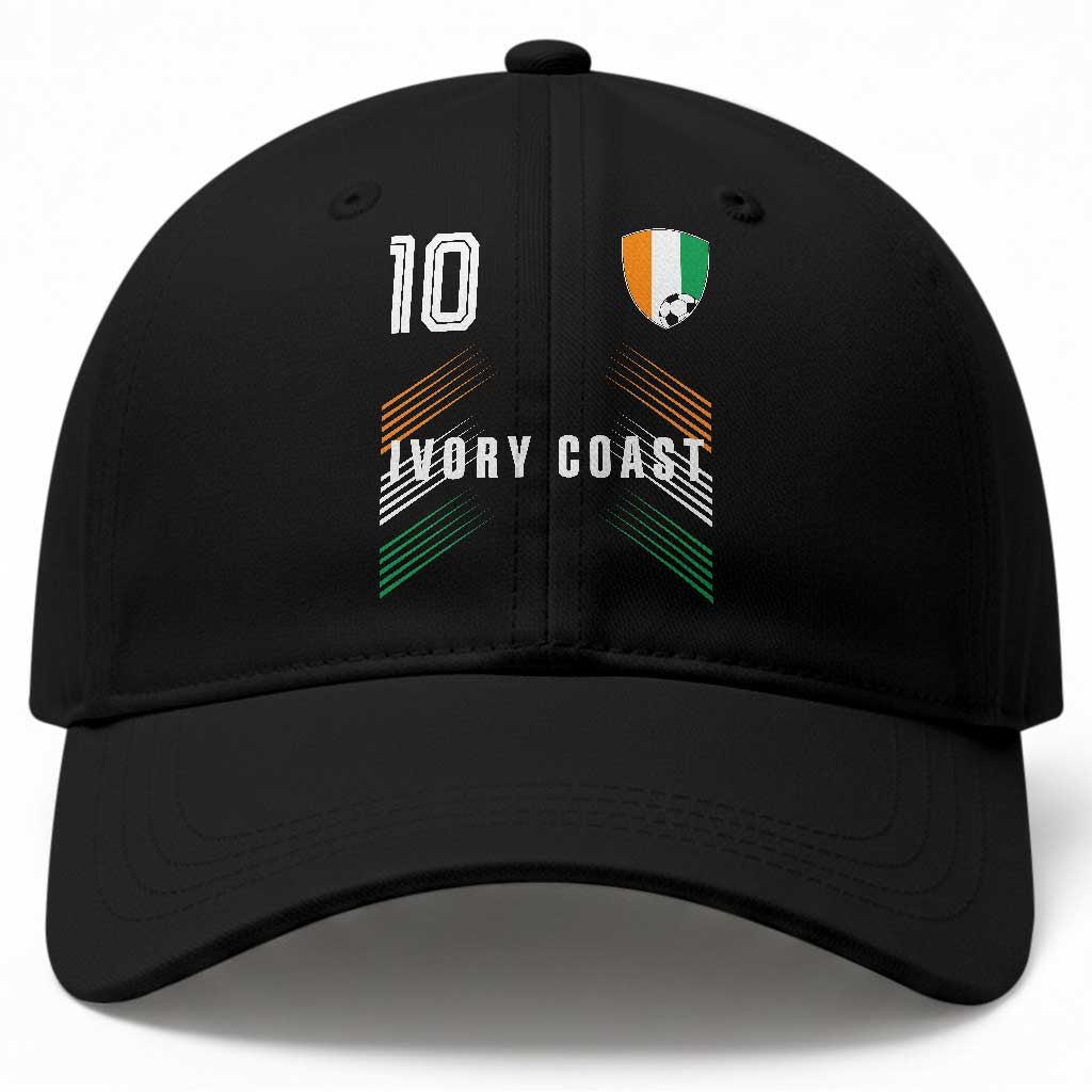 Ivory Coast Soccer Sports Graphic Number 10 Jersey Style Baseball Cap Proud Ivorian Cote d'Ivoire Football Fans Game Day Pride