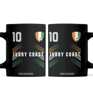Ivory Coast Soccer Sports Graphic Number 10 Jersey Style Coffee Mug Proud Ivorian Cote d'Ivoire Football Fans Game Day Pride