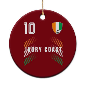 Ivory Coast Soccer Sports Graphic Number 10 Jersey Style Ceramic Ornament Proud Ivorian Cote d'Ivoire Football Fans Game Day Pride