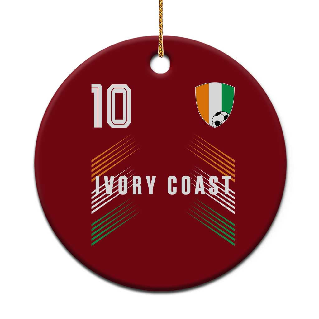 Ivory Coast Soccer Sports Graphic Number 10 Jersey Style Ceramic Ornament Proud Ivorian Cote d'Ivoire Football Fans Game Day Pride TS02 1pc Red Print Your Wear
