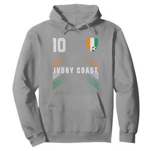 Ivory Coast Soccer Sports Graphic Number 10 Jersey Style Hoodie Proud Ivorian Cote d'Ivoire Football Fans Game Day Pride