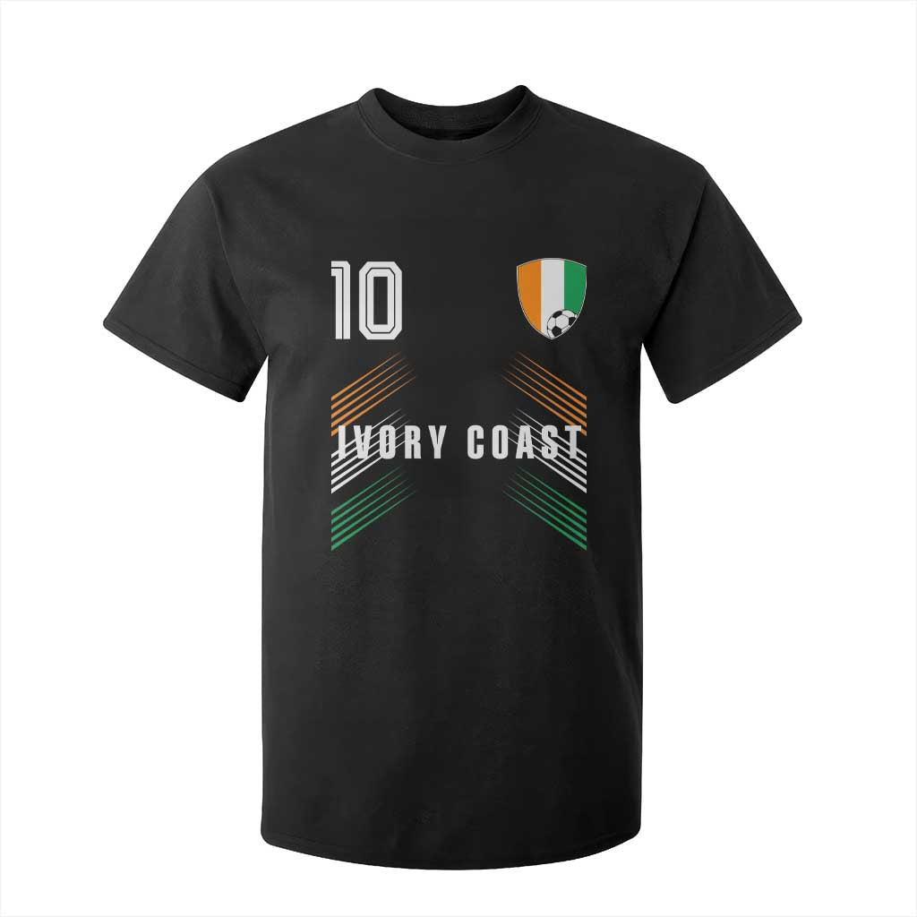 Ivory Coast Soccer Sports Graphic Number 10 Jersey Style T Shirt For Kid Proud Ivorian Cote d'Ivoire Football Fans Game Day Pride