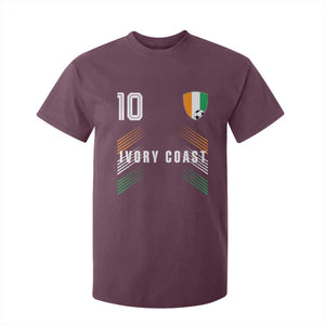 Ivory Coast Soccer Sports Graphic Number 10 Jersey Style T Shirt For Kid Proud Ivorian Cote d'Ivoire Football Fans Game Day Pride