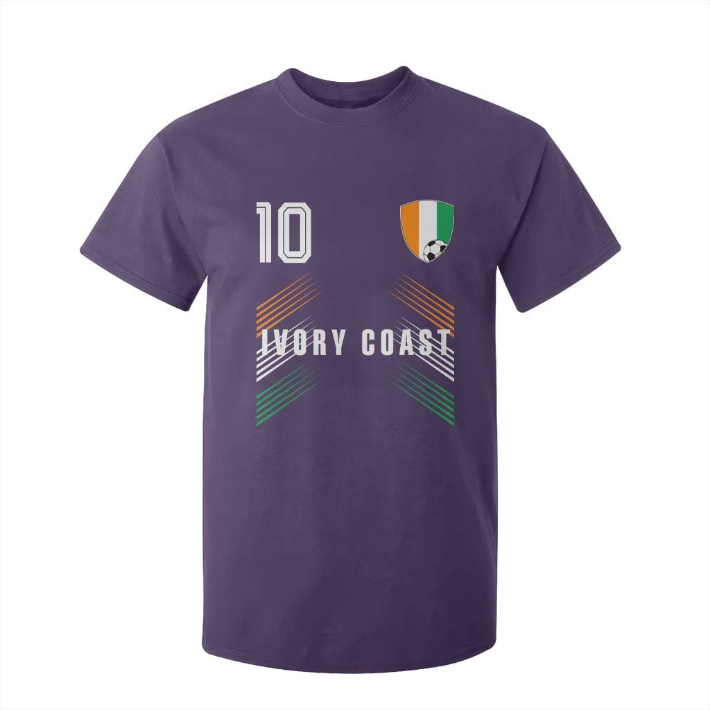 Ivory Coast Soccer Sports Graphic Number 10 Jersey Style T Shirt For Kid Proud Ivorian Cote d'Ivoire Football Fans Game Day Pride