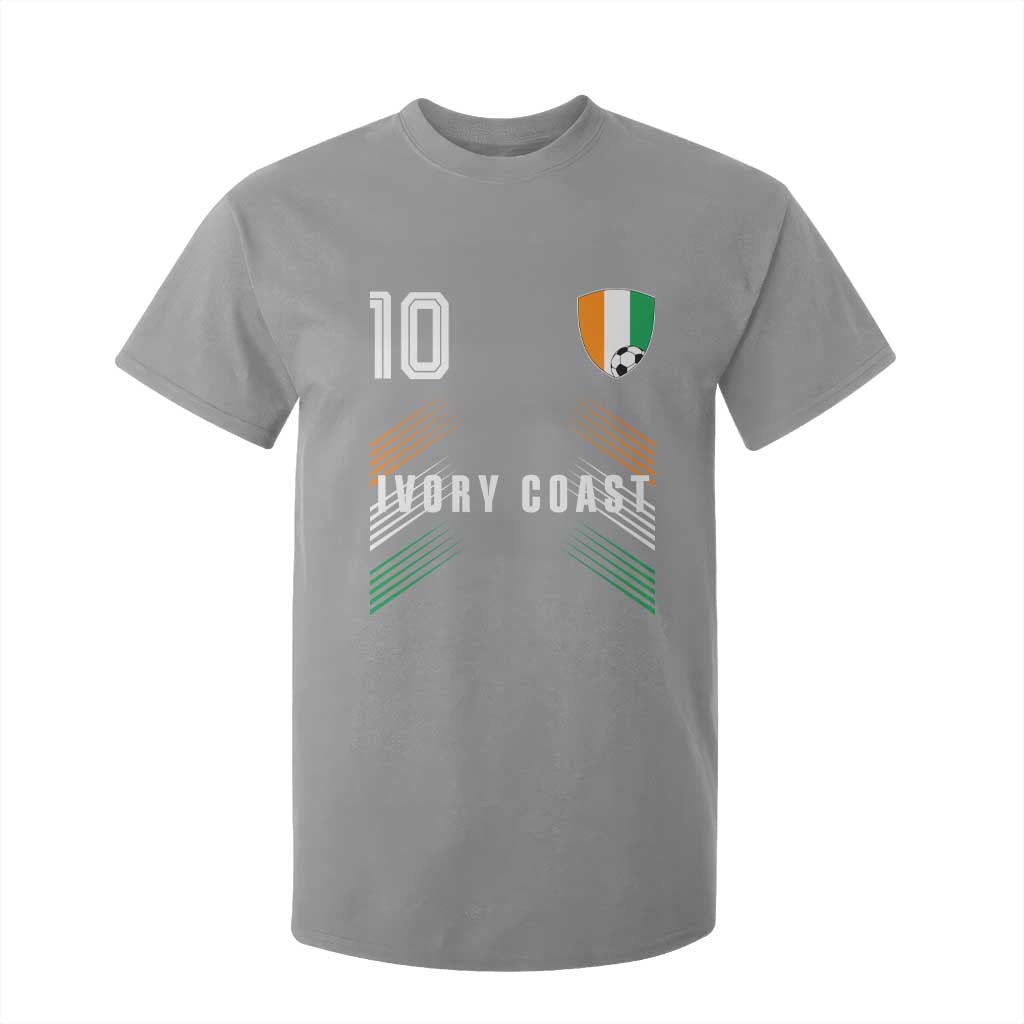 Ivory Coast Soccer Sports Graphic Number 10 Jersey Style T Shirt For Kid Proud Ivorian Cote d'Ivoire Football Fans Game Day Pride