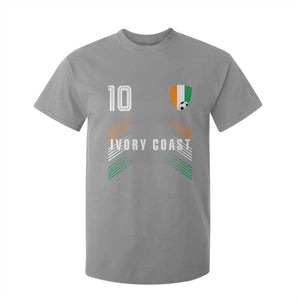 Ivory Coast Soccer Sports Graphic Number 10 Jersey Style T Shirt For Kid Proud Ivorian Cote d'Ivoire Football Fans Game Day Pride