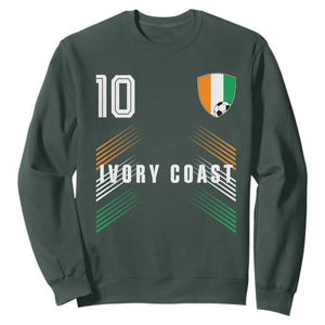 Ivory Coast Soccer Sports Graphic Number 10 Jersey Style Sweatshirt Proud Ivorian Cote d'Ivoire Football Fans Game Day Pride