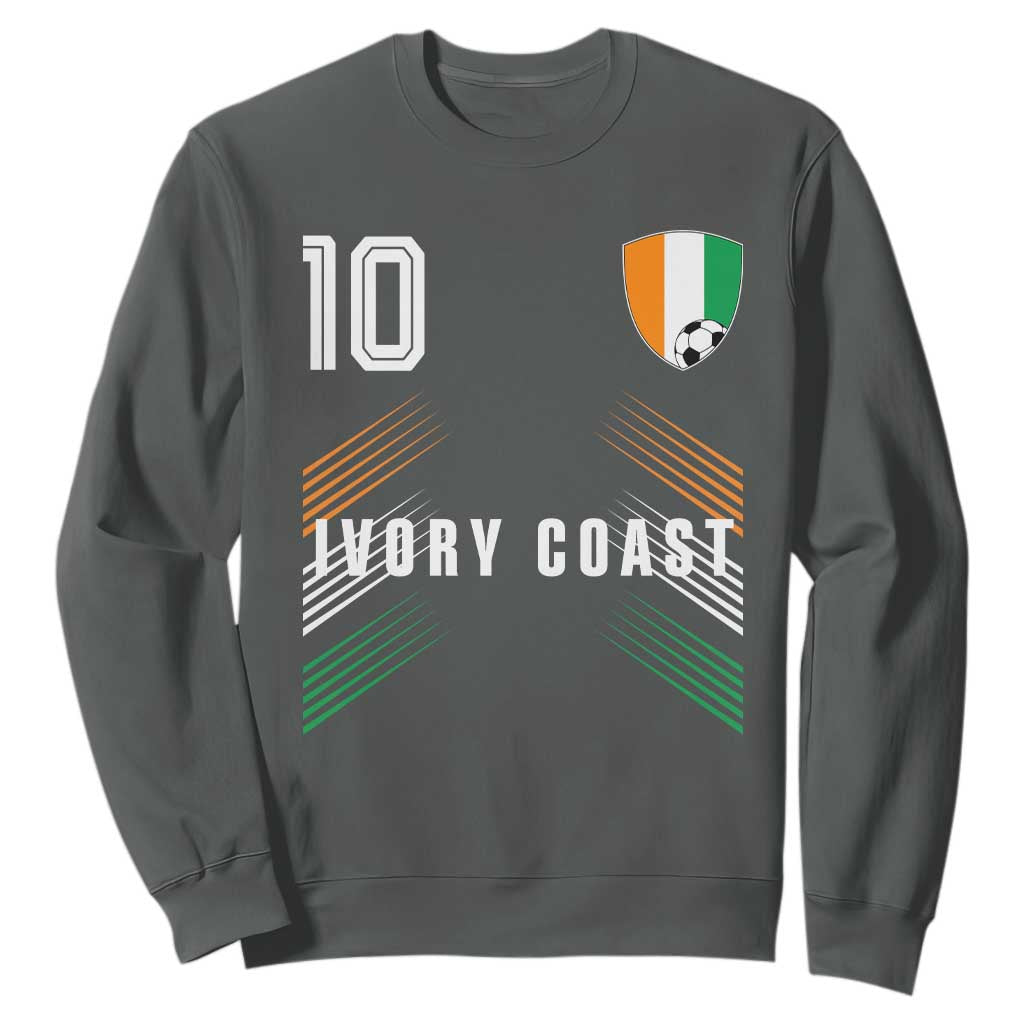 Ivory Coast Soccer Sports Graphic Number 10 Jersey Style Sweatshirt Proud Ivorian Cote d'Ivoire Football Fans Game Day Pride