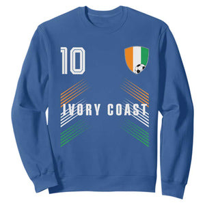 Ivory Coast Soccer Sports Graphic Number 10 Jersey Style Sweatshirt Proud Ivorian Cote d'Ivoire Football Fans Game Day Pride
