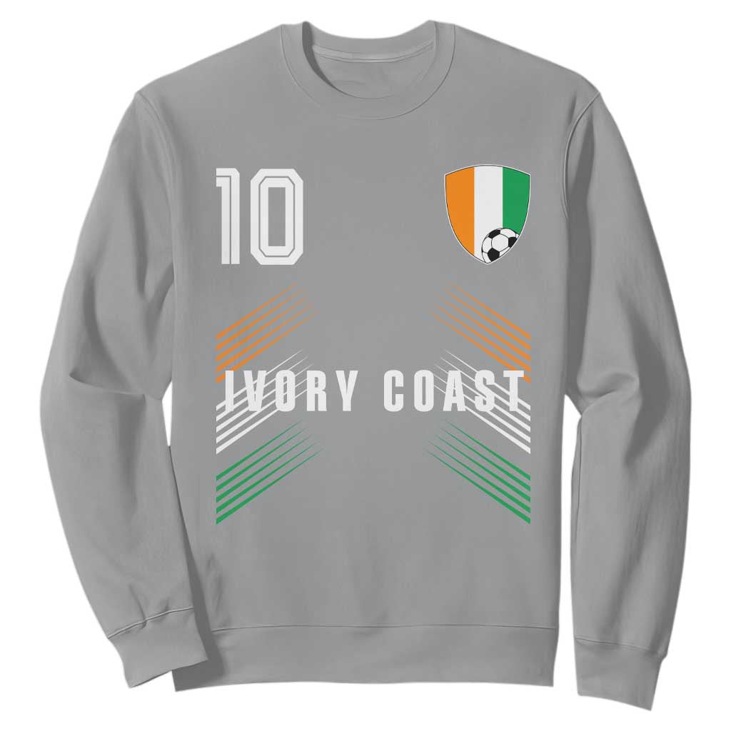 Ivory Coast Soccer Sports Graphic Number 10 Jersey Style Sweatshirt Proud Ivorian Cote d'Ivoire Football Fans Game Day Pride