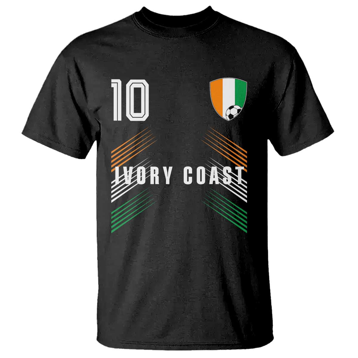 Ivory Coast Soccer Sports Graphic Number 10 Jersey Style T Shirt Proud Ivorian Cote d'Ivoire Football Fans Game Day Pride