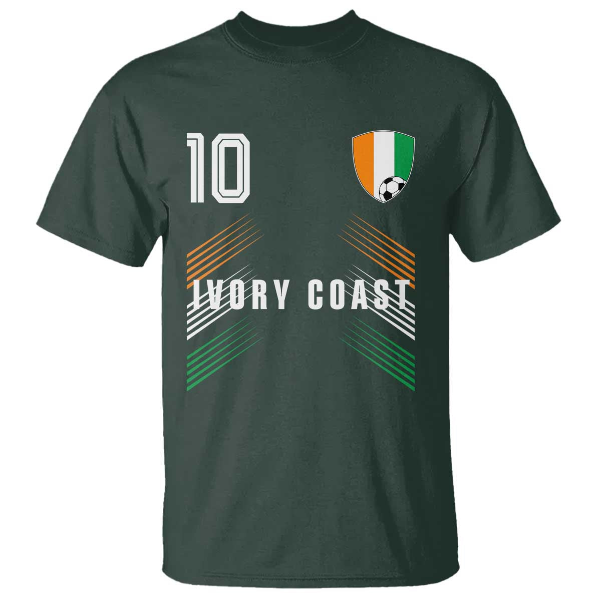 Ivory Coast Soccer Sports Graphic Number 10 Jersey Style T Shirt Proud Ivorian Cote d'Ivoire Football Fans Game Day Pride
