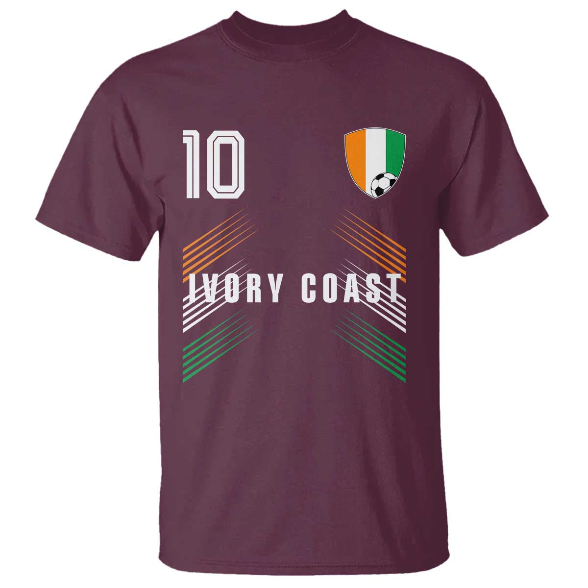 Ivory Coast Soccer Sports Graphic Number 10 Jersey Style T Shirt Proud Ivorian Cote d'Ivoire Football Fans Game Day Pride