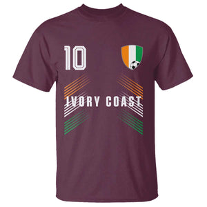 Ivory Coast Soccer Sports Graphic Number 10 Jersey Style T Shirt Proud Ivorian Cote d'Ivoire Football Fans Game Day Pride