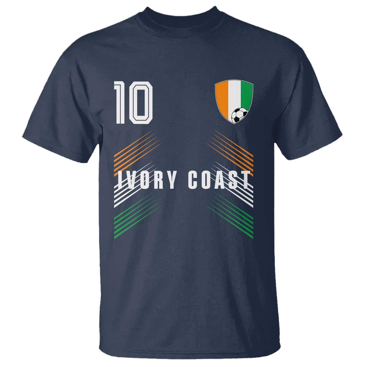 Ivory Coast Soccer Sports Graphic Number 10 Jersey Style T Shirt Proud Ivorian Cote d'Ivoire Football Fans Game Day Pride