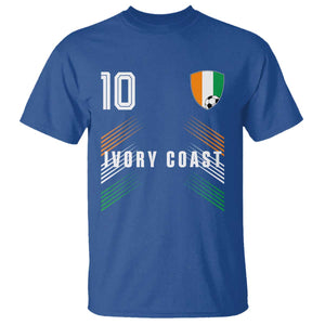 Ivory Coast Soccer Sports Graphic Number 10 Jersey Style T Shirt Proud Ivorian Cote d'Ivoire Football Fans Game Day Pride