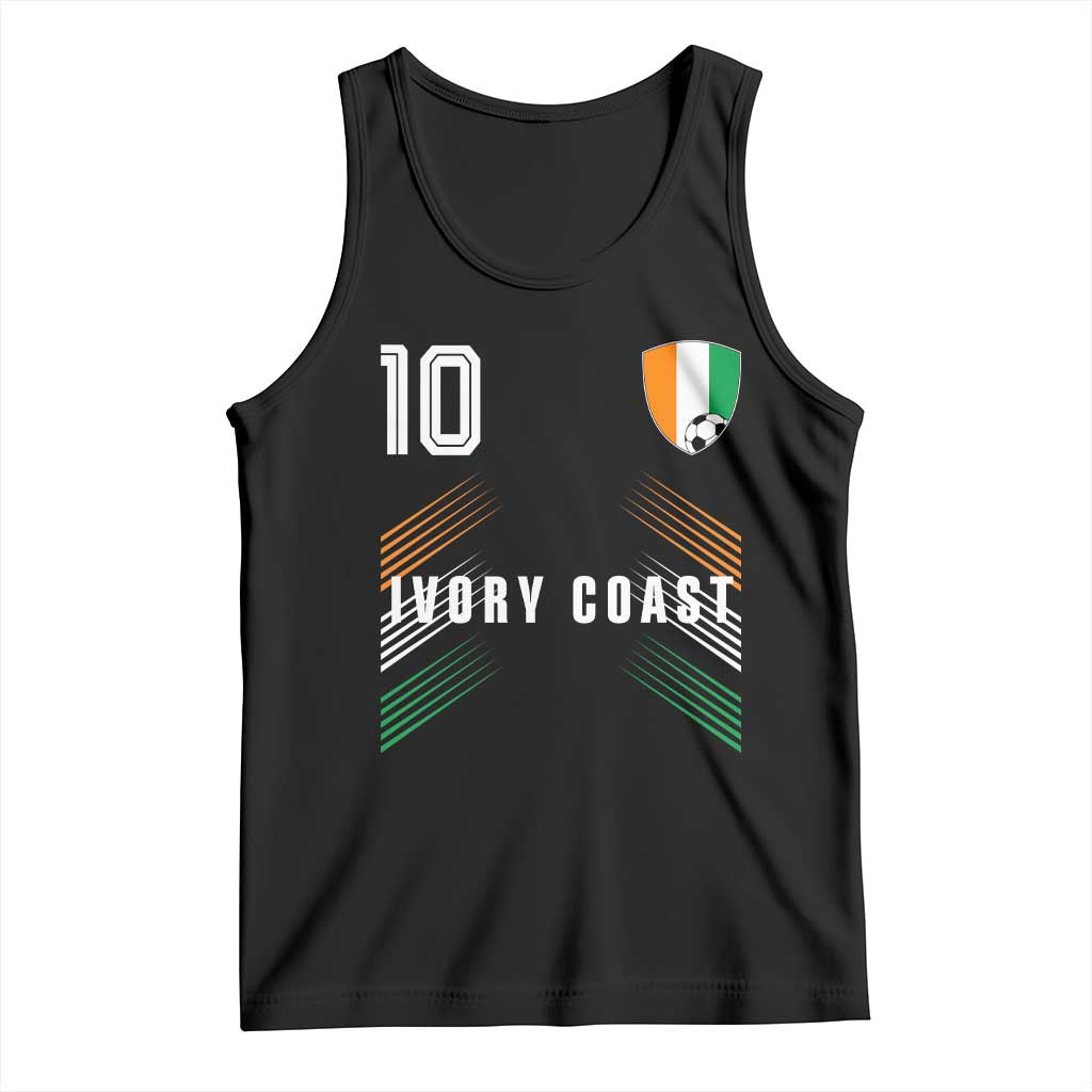 Ivory Coast Soccer Sports Graphic Number 10 Jersey Style Tank Top Proud Ivorian Cote d'Ivoire Football Fans Game Day Pride