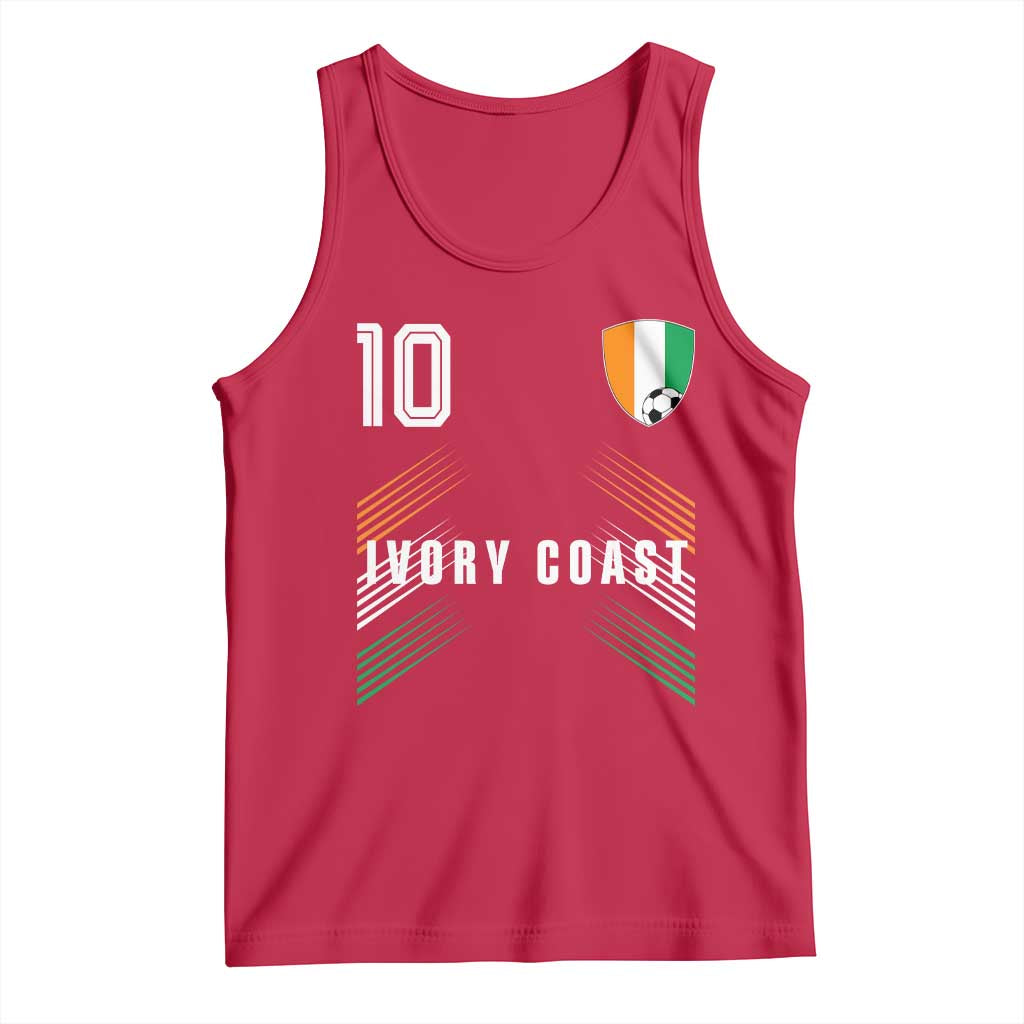 Ivory Coast Soccer Sports Graphic Number 10 Jersey Style Tank Top Proud Ivorian Cote d'Ivoire Football Fans Game Day Pride