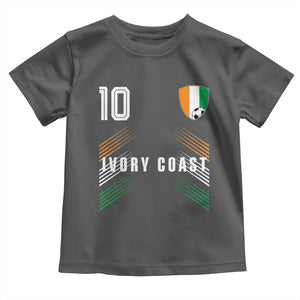 Ivory Coast Soccer Sports Graphic Number 10 Jersey Style Toddler T Shirt Proud Ivorian Cote d'Ivoire Football Fans Game Day Pride