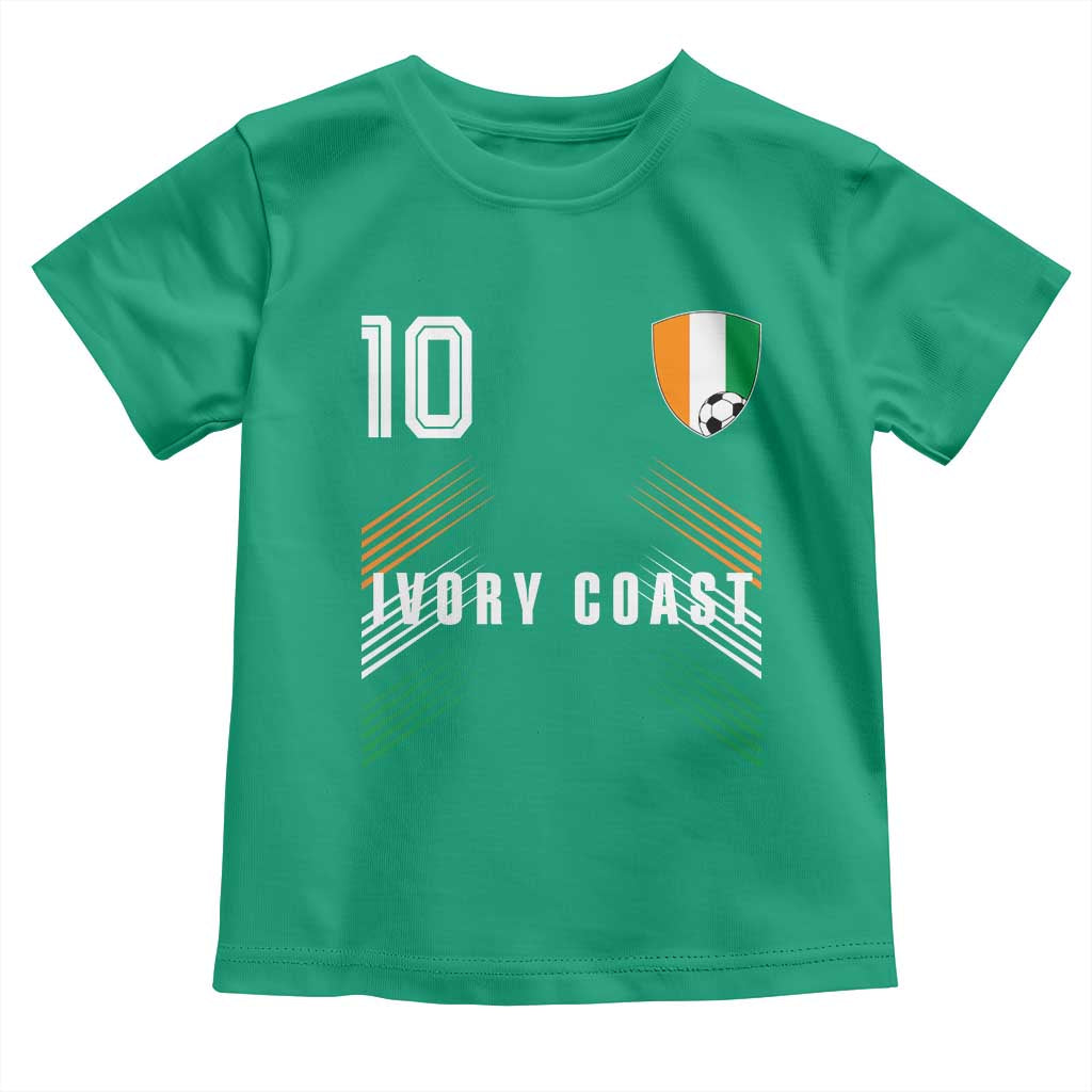 Ivory Coast Soccer Sports Graphic Number 10 Jersey Style Toddler T Shirt Proud Ivorian Cote d'Ivoire Football Fans Game Day Pride