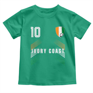 Ivory Coast Soccer Sports Graphic Number 10 Jersey Style Toddler T Shirt Proud Ivorian Cote d'Ivoire Football Fans Game Day Pride
